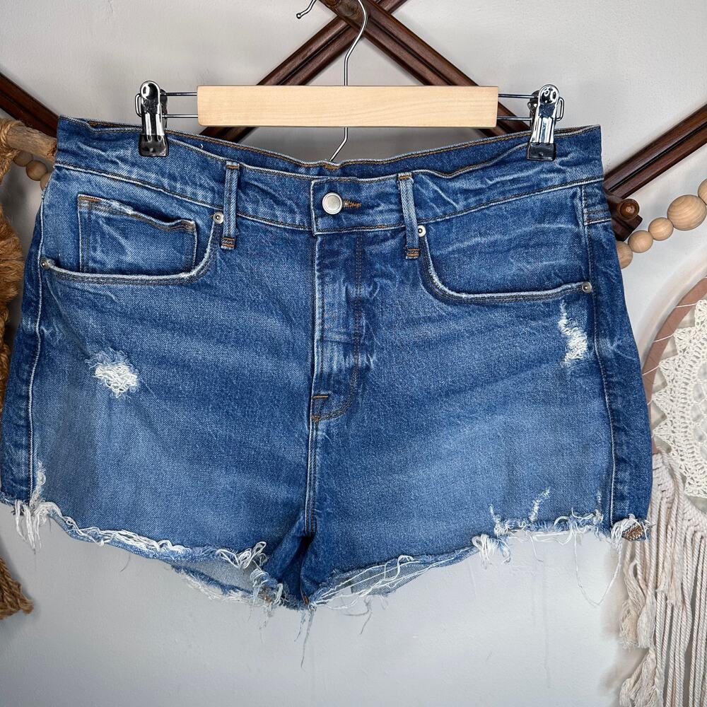 Good American Distressed Cut Off Jean Shorts